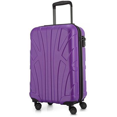 Suitline Handbagage koffer 55 x 35 x 20 cm (34 L) ABS harde schaal met TSA slot 4 dubbele wielen telescopische handgreep licht cabine bagage zakenreis, Paars Suitline Handbagage koffer 55 x 35 x 20 cm (34 L) ABS harde schaal met TSA slot 4 dubbele wielen telescopische handgreep licht cabine bagage zakenreis, Paars
