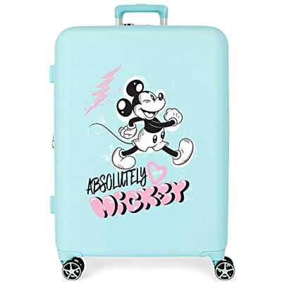 Disney Mickey Friendly koffer, middelgroot, turquoise, 48 x 70 x 26 cm, vaste ABS-kunststof, geïntegreerde TSA-sluiting, 88 l, 3,98 kg, 4 dubbele wielen, Blauw, Eén maat, Middelgrote koffer Disney Mickey Friendly koffer, middelgroot, turquoise, 48 x 70 x 26 cm, vaste ABS-kunststof, geïntegreerde TSA-sluiting, 88 l, 3,98 kg, 4 dubbele wielen, Blauw, Eén maat, Middelgrote koffer