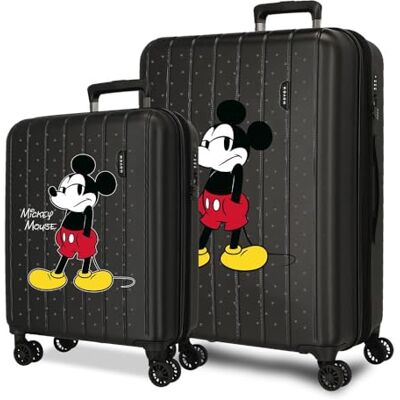 Disney Joumma Micky Waiting Kofferset, zwart, 55/65 cm, hard, 6,8 kg, geïntegreerde TSA-sluiting, ABS, 6,8 kg, 109 liter, uittrekbaar, handbagage Disney Joumma Micky Waiting Kofferset, zwart, 55/65 cm, hard, 6,8 kg, geïntegreerde TSA-sluiting, ABS, 6,8 kg, 109 liter, uittrekbaar, handbagage