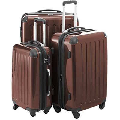 Hauptstadtkoffer ALEX 3-delige kofferset, handbagagekoffer 55 cm, middelgrote koffer 65 cm en grote reiskoffer 75 cm, ABS/PC hardschaal, TSA, Bruin Hauptstadtkoffer ALEX 3-delige kofferset, handbagagekoffer 55 cm, middelgrote koffer 65 cm en grote reiskoffer 75 cm, ABS/PC hardschaal, TSA, Bruin