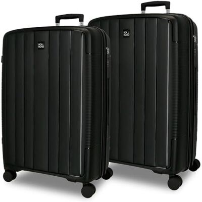 ROLL ROAD Acadia Kofferset Zwart 65/75 cm Hard Polypropyleen Geïntegreerd Combinatieslot 172L 7.6 kg 4 Dubbele Wielen Uitbreidbaar ROLL ROAD Acadia Kofferset Zwart 65/75 cm Hard Polypropyleen Geïntegreerd Combinatieslot 172L 7.6 kg 4 Dubbele Wielen Uitbreidbaar