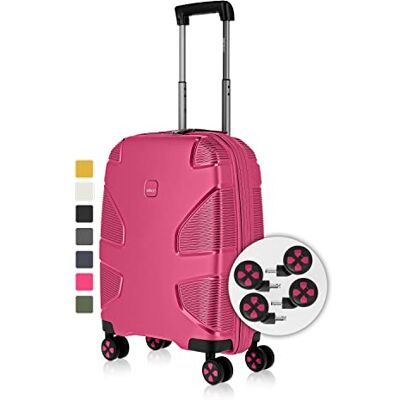 IMPACKT IP1 koffer met 4 wielen van gerecycled materiaal, duurzame reiskoffer met verwisselbare klikwielen, Flora Pink, 76 cm (Größe L), Casual IMPACKT IP1 koffer met 4 wielen van gerecycled materiaal, duurzame reiskoffer met verwisselbare klikwielen, Flora Pink, 76 cm (Größe L), Casual