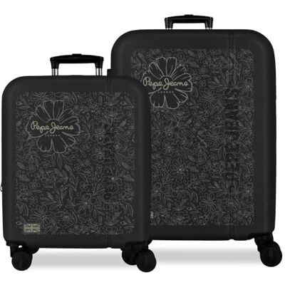Pepe Jeans Eloise Kofferset Zwart 55/68 cm Hard ABS Geïntegreerd Combinatieslot 109L 6.08kg 4 Dubbele Wielen Uitbreidbaar Handbagage van Joumma Bags Pepe Jeans Eloise Kofferset Zwart 55/68 cm Hard ABS Geïntegreerd Combinatieslot 109L 6.08kg 4 Dubbele Wielen Uitbreidbaar Handbagage van Joumma Bags