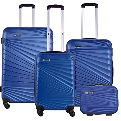 WELL HOME MOBILIARIO & DECORACIÓN Harde kofferset, 4-delig, cabinekoffer 56 cm, middelgrote koffer 66 cm, grote koffer 76 cm, toilettas 23 cm, Blauw, 26 pulgadas, harde koffer sets WELL HOME MOBILIARIO & DECORACIÓN Harde kofferset, 4-delig, cabinekoffer 56 cm, middelgrote koffer 66 cm, grote koffer 76 cm, toilettas 23 cm, Blauw, 26 pulgadas, harde koffer sets