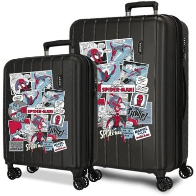 Disney Joumma Marvel Spiderman Comic kofferset, zwart, 55/65 cm, 6,8 kg, TSA-sluiting, ABS, 6,8 kg, 109 l, uittrekbaar, handbagage Disney Joumma Marvel Spiderman Comic kofferset, zwart, 55/65 cm, 6,8 kg, TSA-sluiting, ABS, 6,8 kg, 109 l, uittrekbaar, handbagage