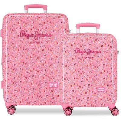 Pepe Jeans Alenka Kofferset, roze, 55/68 cm, stijf, 5,65 kg, TSA-sluiting, ABS, 5,65 kg, 126,66 l, uittrekbaar, handbagage, Roze, Eén maat, kofferset Pepe Jeans Alenka Kofferset, roze, 55/68 cm, stijf, 5,65 kg, TSA-sluiting, ABS, 5,65 kg, 126,66 l, uittrekbaar, handbagage, Roze, Eén maat, kofferset