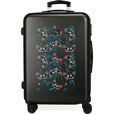 ROLL ROAD Gamers koffer, middelgroot, zwart, 46 x 65 x 23 cm, hard plastic, cijferslot aan de zijkant, 56, 3 kg, 4 wielen ROLL ROAD Gamers koffer, middelgroot, zwart, 46 x 65 x 23 cm, hard plastic, cijferslot aan de zijkant, 56, 3 kg, 4 wielen