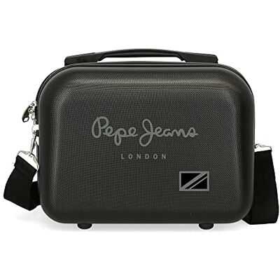 Pepe Jeans Cromwell Make-uptas, aanpasbaar, zwart, 29 x 21 x 15 cm, robuust, ABS, 9,14 l, 0,63 kg, Zwart, Eén maat, Aanpasbare toilettas Pepe Jeans Cromwell Make-uptas, aanpasbaar, zwart, 29 x 21 x 15 cm, robuust, ABS, 9,14 l, 0,63 kg, Zwart, Eén maat, Aanpasbare toilettas