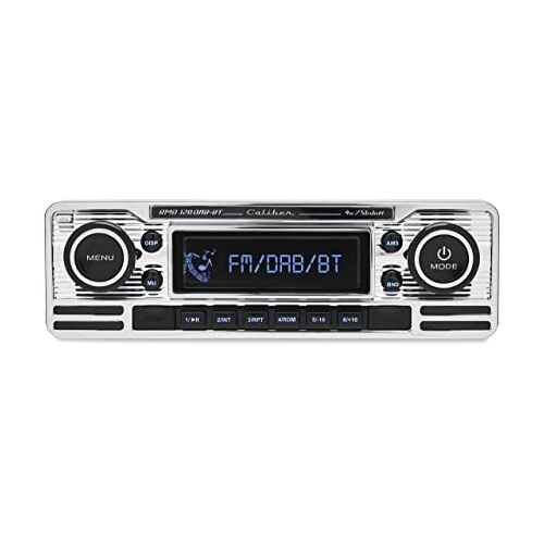 Caliber Autoradio Bluetooth Auto Radio Bluetooth USB DAB+ / FM 1 DIN Radio auto Retro Design Met handsfree functie en LCD-display Chroom