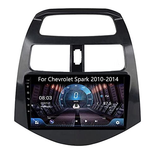 Tmmzy 9-inch Touchscreen Autoradio Met Bluetooth Autoradio Voor Chevrolet Spark 2010-2014 Plug En Play Android10 2Din Autoradio Radio Android Automatische Bluetooth USB RVC SWC (Color : 4core 1G+16G)