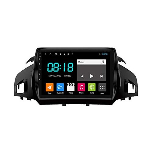 BUOZCHY 9" Android 10.0 Autoradio GPS Multimedia Speler Geschikt voor Ford Kuga Escape C-max 2013 2 Din Autoradio Auto Audio Autoradio Navigatie (Kleur: 6G 128G Camera)