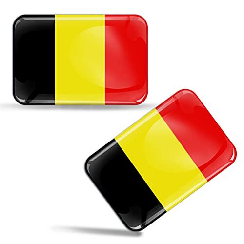 Biomar Labs ® 2 x 3D-gelstickers van siliconen voor de België, België, België, België, vlag, vlag, auto, motorfiets, fiets, raam, deur, PC, mobiele telefoon, tablet, laptop F 39