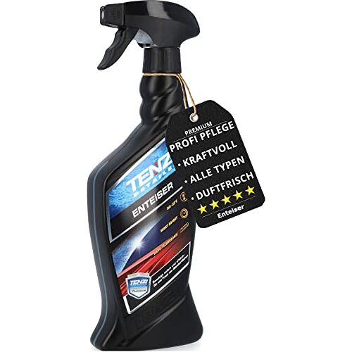 Tenzi Premium ruitenontdooier (600 ml) spray voor auto en motorfiets, ontdooier spray, ontdooier voor ruiten, autodeur en slot, ontdooiingsspray tot -22 °C vorst, anti-vorst, ijsvrij, voor autoruit