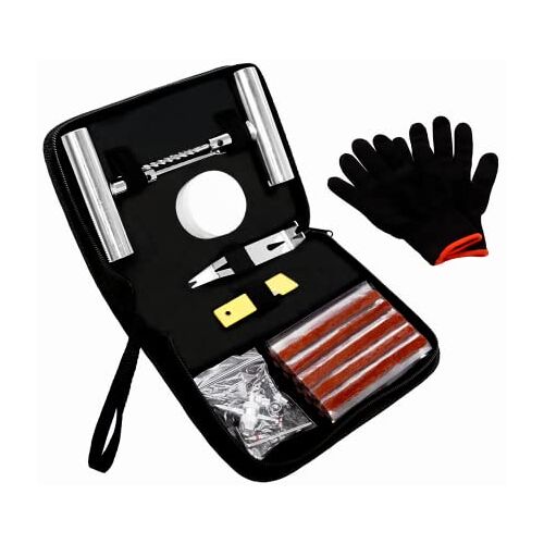 Ninabei Reparatieset voor banden, 49-delige reparatieset voor auto-restanten, reparatieset voor de auto (zwart pak)