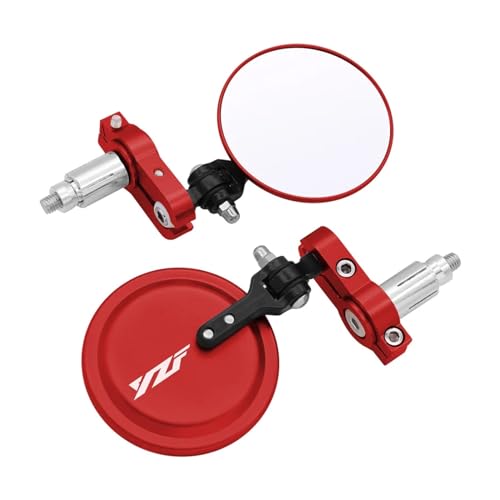 SyuFre Motorspiegels Ronde inklapbare bar-end zijspiegels compatibel met YZF R3 R1 R6 R15 R25 YZF 125 250 350 FZ1 FZS 1000S Accessoires (Color : Red)