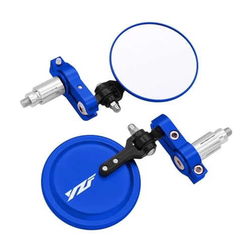 SyuFre Motorspiegels Ronde inklapbare bar-end zijspiegels compatibel met YZF R3 R1 R6 R15 R25 YZF 125 250 350 FZ1 FZS 1000S Accessoires (Color : Blue)