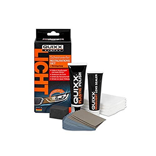 Quixx 50251 Koplamp restauratieset   koplamp reparatie, polijstmiddel   koplampen voorbereidingsset, meerkleurig, compatibel met auto