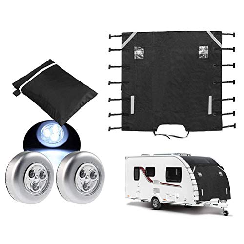 Rvtkak Caravan Cover, Caravan Voordekking, Caravan Voorslepen Cover, Chip Protector, Protector met Led Guards Lichten Voorsleephoes, Caravan Voorhoezen voor Towing