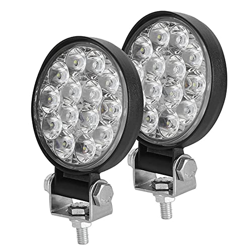 JZlamp 2 stks 140W 4 inch Ronde LED-werkverlichting, IP67 Waterdichte 14000lm Flood Light Pod Off Road Fog Rij dakbar, voor vrachtwagen, jagers