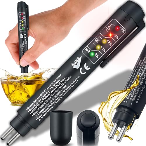 Retoo DOT 3/4/5 remvloeistoftester, remvloeistoftester met 5 LED-display voor auto, tester voor remvloeistoffen, remvloeistoftester, oliedetectie, DOT3, DOT4, DOT5, zwart