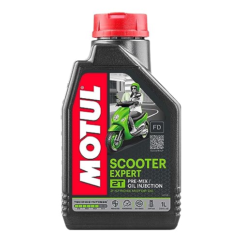 Motul Motorolie 2-takt gedeeltelijk synthetisch, 1 liter Scooter Expert motorfiets smeermiddelen motorolie 2-takt