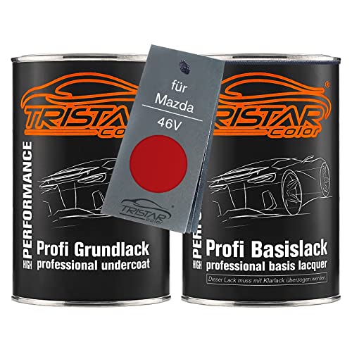 TRISTARcolor Auto verf Set spuitklare spuitbus voor Mazda 46V Soul Red Crystal Metallic Grondverf + Grondverf 2,0 Liter 2000ml