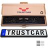 TRUSTCAR Kentekenplaathouders, zwart, 2 stuks, voor de EU, betrouwbare grip (520 x 110 mm), kentekenplaathouder, kentekenplaathouder voor kentekenplaat, kentekenplaathouder, houder voor kentekenplaat