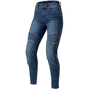 OZONE MOTO Agness II Lady motorjeans voor vrouwen duurzame materialen slim fit kniebeschermers Dupont kevlar binnenkant flexibele inzetstukken, washed blue, 30W x 32L OZONE MOTO Agness II Lady motorjeans voor vrouwen duurzame materialen slim fit kniebeschermers Dupont kevlar binnenkant flexibele inzetstukken, washed blue, 30W x 32L