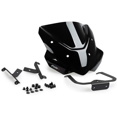 Puig 22234N New Generation Sport van 3 mm methacrylaat met aerodynamisch design, afgeronde randen, zwarte binnendruk en TÜV-goedkeuring voor veilig rijden, zwart Puig 22234N New Generation Sport van 3 mm methacrylaat met aerodynamisch design, afgeronde randen, zwarte binnendruk en TÜV-goedkeuring voor veilig rijden, zwart