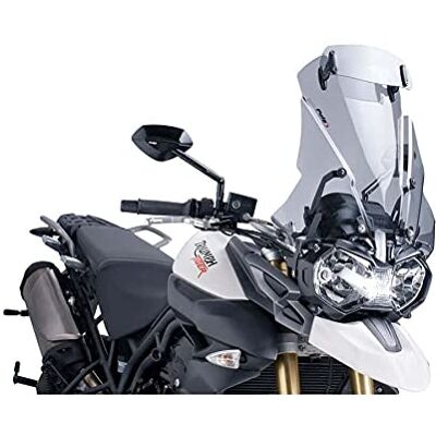 Puig 5918W Bubble Touring met transparant vizier, ontworpen om de aerodynamica te optimaliseren, de windbescherming te verbeteren en meer comfort en stabiliteit op alle soorten wegen te bieden Puig 5918W Bubble Touring met transparant vizier, ontworpen om de aerodynamica te optimaliseren, de windbescherming te verbeteren en meer comfort en stabiliteit op alle soorten wegen te bieden