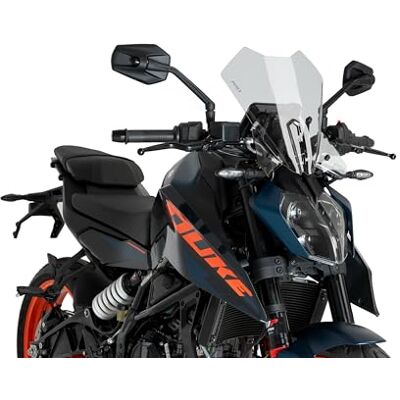 Puig 21998W Nieuwe Generatie Touring Windscherm Aerodynamische bescherming en sportief ontwerp voor KTM 125 DUKE en KTM 390 DUKE 2024-2025, helder Puig 21998W Nieuwe Generatie Touring Windscherm Aerodynamische bescherming en sportief ontwerp voor KTM 125 DUKE en KTM 390 DUKE 2024-2025, helder