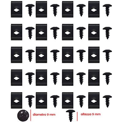 one by Camamoto 77171195 Kit met kruiskopschroeven en clips, zelftappende klemmen voor carrosserie motorfiets scooter schroefdraad M5, lengte 10 mm one by Camamoto 77171195 Kit met kruiskopschroeven en clips, zelftappende klemmen voor carrosserie motorfiets scooter schroefdraad M5, lengte 10 mm