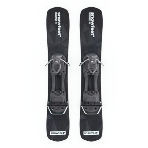 Snowfeet Korte mini-ski's voor sneeuw   Sneeuwbladen Skiboards   Sneeuwvoeten   65 cm (for Ski Boots   Black)