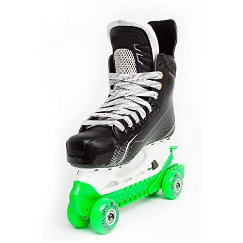 Rollergard schaatsbeschermers met wieltjes, schaatsbeschermers voor ijshockeyschaatsbescherming, schaatsaccessoires, één maat, groen