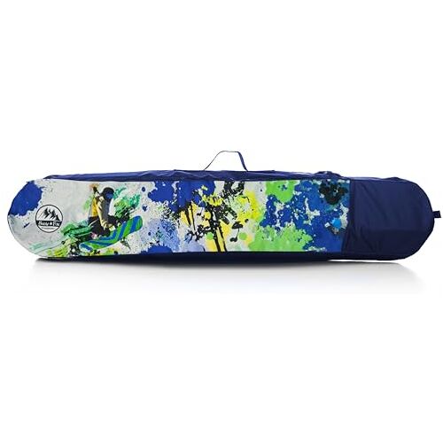 BambiniWelt by Rafael K. Snowboardtas voor kinderen, rugzak, boardtas, veel bergruimte, helm, snowboard, skibril, handschoenen (model 6, 150 cm)