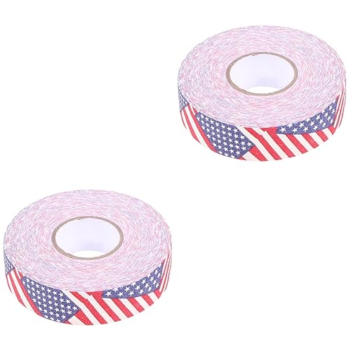 Kisangel 2 Stuks Gekleurd Plakband Tape Stoffen Tape Decoratieve Hockeytape Camouflage Hockeysticktape Griptape Voor Hockey Katoenen Hockeysticktape Hockey Tape Afdrukken Combinatie