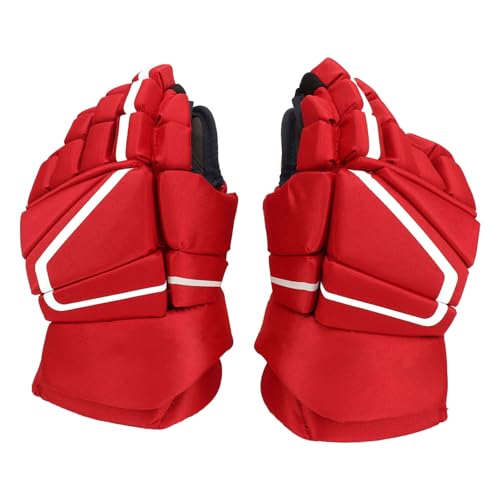 VGEBY Hockeyhandschoenen, 1 Paar Rode Ijshockeyhandschoenen Ademende Comfortabele Handbescherming Senior Volwassen Ijshockeyhandschoenen voor Rolschaatsen (22,86 cm / 9 inch)