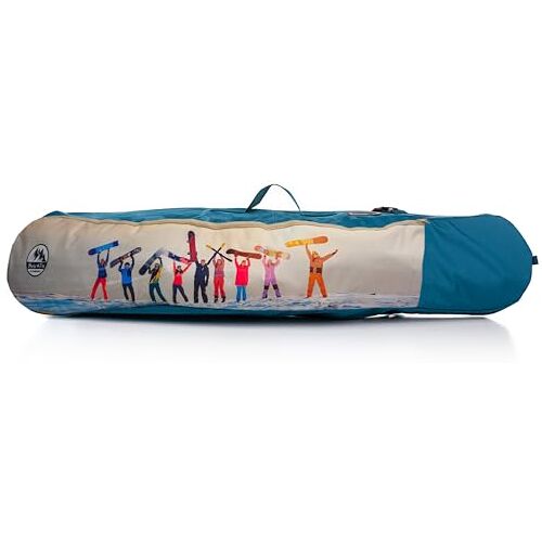 BambiniWelt by Rafael K. Snowboardtas voor kinderen, rugzak, boardtas, veel bergruimte, helm, snowboard, skibril, handschoenen (model 7, 135 cm)