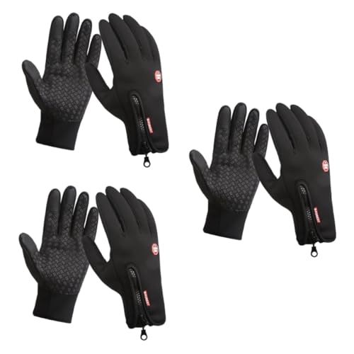 SOIMISS 3 Paar ski handschoenen outdoor handschoenen fiets handschoenen winddichte handschoenen Handomtrek handschoenen rits winter handschoenen skihandschoenen touch screen