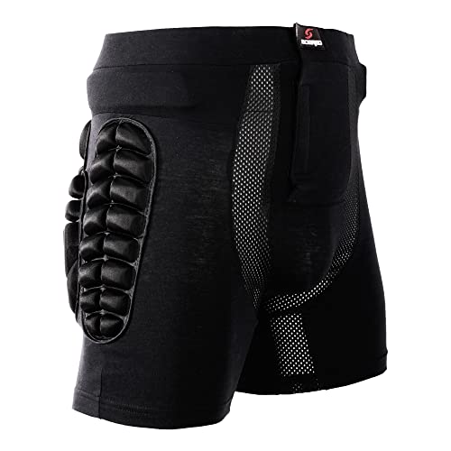 HYSENM Beschermende broek Kinderen Snowboard Shorts Heren Dames Beschermende broek 3D gewatteerde beschermingsuitrusting Beschermende uitrusting Beschermende kleding Heup voor skiën Skiën Fietsen Schaatsen, zwart M.