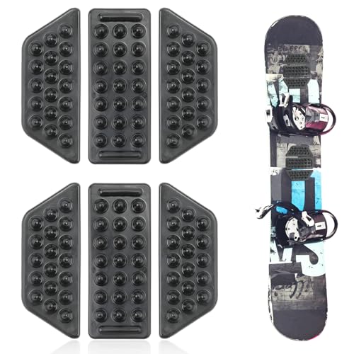 PEUTIER 2 Sets van 6 Stuks Stomp Pad Snowboard, Doorzichtig Antislip Snowboard Stomp Pads Rug Snowboard Grip Pad voor Snowboarden (Zwart)