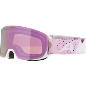 ALPINA Nakiska Q-LITE OTG-skibril met anti-condens, extreem robuuste en onbreekbare OTG-skibril met 100% uv-bescherming voor volwassenen, wit-roze mat ALPINA Nakiska Q-LITE OTG-skibril met anti-condens, extreem robuuste en onbreekbare OTG-skibril met 100% uv-bescherming voor volwassenen, wit-roze mat