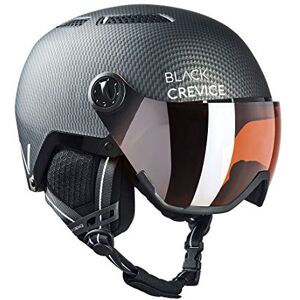 Black Crevice Skihelm Chamonix met vizier, mat zwart carbon/wit, S (51-54 cm) Black Crevice Skihelm Chamonix met vizier, mat zwart carbon/wit, S (51-54 cm)
