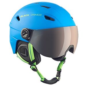 Black Crevice Silvretta Skihelm met vizier in pilotenstijl, skihelm voor heren en dames, skihelm van polycarbonaat, ademende skihelm, in grootte verstelbaar (blauw/groen, S) Black Crevice Silvretta Skihelm met vizier in pilotenstijl, skihelm voor heren en dames, skihelm van polycarbonaat, ademende skihelm, in grootte verstelbaar (blauw/groen, S)