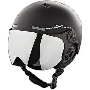 Black Crevice Skihelm voor volwassenen in pilotenstijl met extra oranje wisselvizier, mat zwart/wit Black Crevice Skihelm voor volwassenen in pilotenstijl met extra oranje wisselvizier, mat zwart/wit