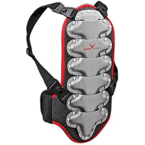Black Crevice Rugbeschermer voor kinderen, jongeren en volwassenen, zwart-rood-zilver Black Crevice Rugbeschermer voor kinderen, jongeren en volwassenen, zwart-rood-zilver