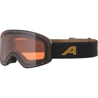 ALPINA LADIS Q OTG-skibril met gespiegelde, contrastversterkende 100% uv-bescherming voor volwassenen, zwart-goud mat, eenheidsmaat ALPINA LADIS Q OTG-skibril met gespiegelde, contrastversterkende 100% uv-bescherming voor volwassenen, zwart-goud mat, eenheidsmaat