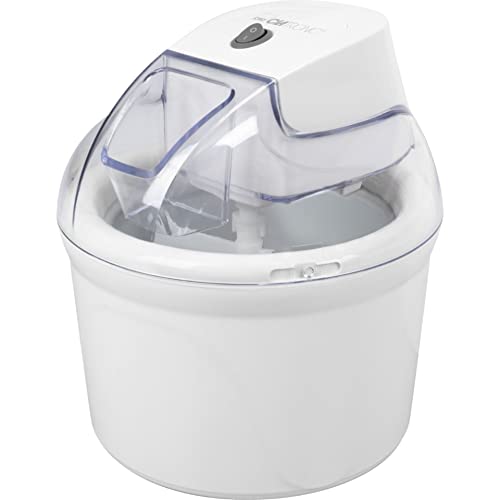 Clatronic IJsmachine/Softijsmachine/IJsmachine ICM 3764 voor IJs/Sorbet/Frozen Yoghurt/Slush, voor Thuis, Koelcel, Navulopening, 1500 ml, incl. Receptsuggesties, wit