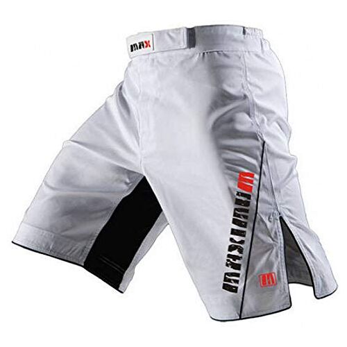 Sanguine Shorts voor vechtsporten zoals MMA, kooivechten, worstelen, kickboksen, gymbroek, Wit, L