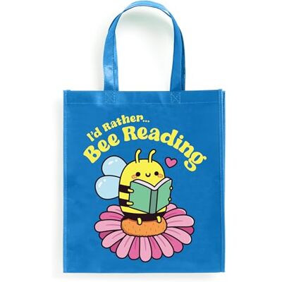 Mudpuppy I'd Rather Bee Reading Reusable Shopping Bag Mudpuppy I'd Rather Bee Reading Reusable Shopping Bag